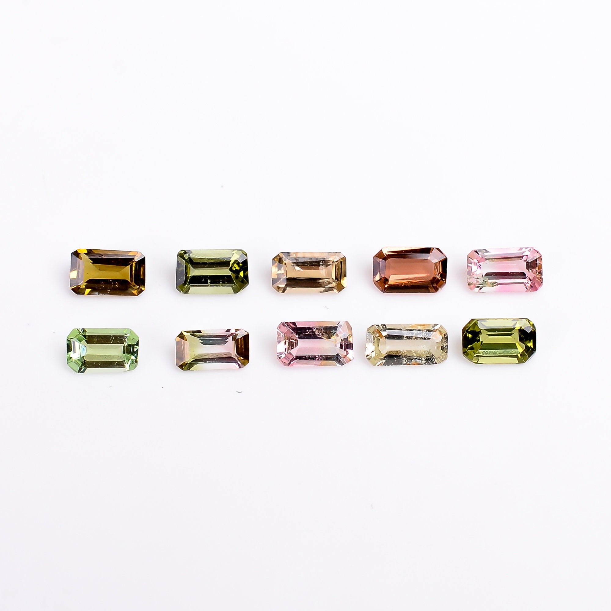 multi tourmaline radiant shape cut stone natural loose gemstone 10 pcs